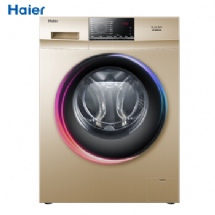  海尔（Haier）洗衣机全自动滚筒变频家用10公斤大容量G100818BG 高温消毒洗 时尚香槟金 滚筒洗衣机